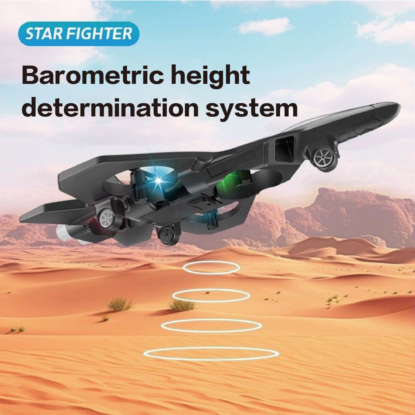 S2 RC Fighter Plane Drone with LED Lights & 360° Stunts | 2.4GHz Remote Control | Ages 14+