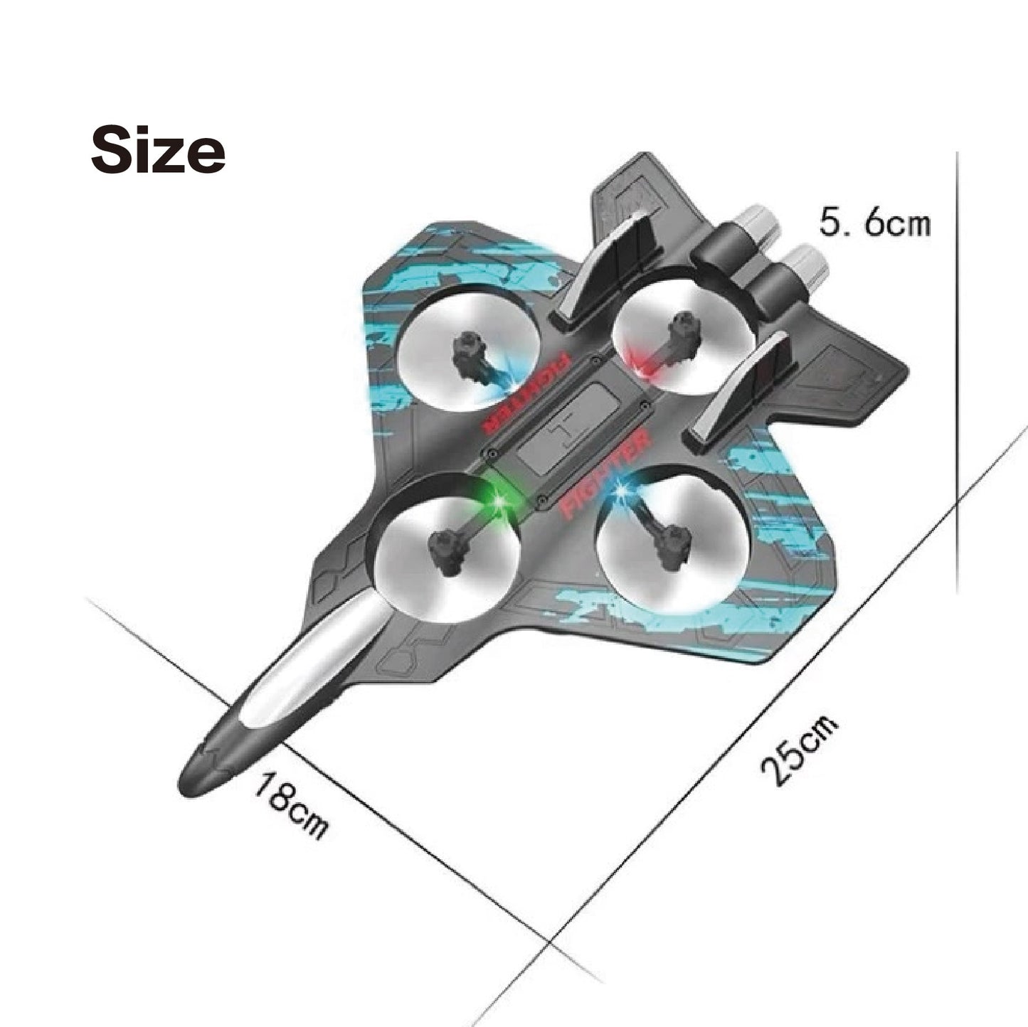 S1 RC Fighter Plane Drone with LED Lights & 360° Stunt Flying | 2.4GHz Remote Control